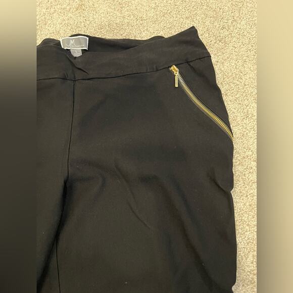 JM Collection Women Size Large Black Slim Leg Tummy Control Pants Zip Up Large - Picture 7 of 10